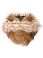 Mr & Mrs Italy Fur Collar, Nude/neutrals, Racoon Fur