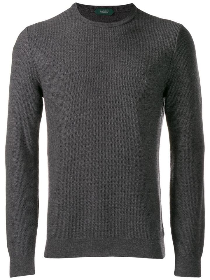 Zanone Slim-fit Knit Sweater - Grey