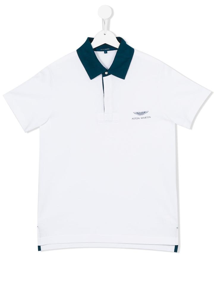 Aston Martin Kids Logo Print Polo Shirt, Boy's, Size: 16 Yrs, White