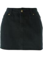 Jean Paul Gaultier Vintage Denim Mini Skirt, Women's, Size: 42, Black