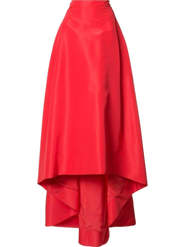 Carolina Herrera 'faille' Skirt, Women's, Size: 6, Red, Silk