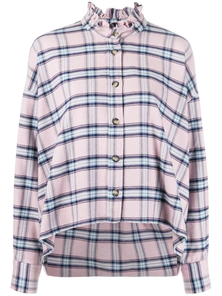Isabel Marant Étoile Plaid Ruffle Neck Shirt - Pink
