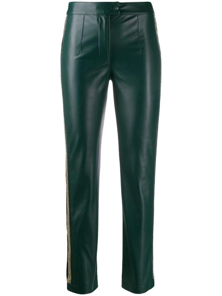 Patrizia Pepe Embroidered Skinny Trousers - Green