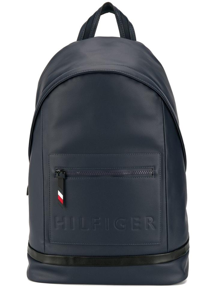 Tommy Hilfiger Logo Embossed Backpack - Blue