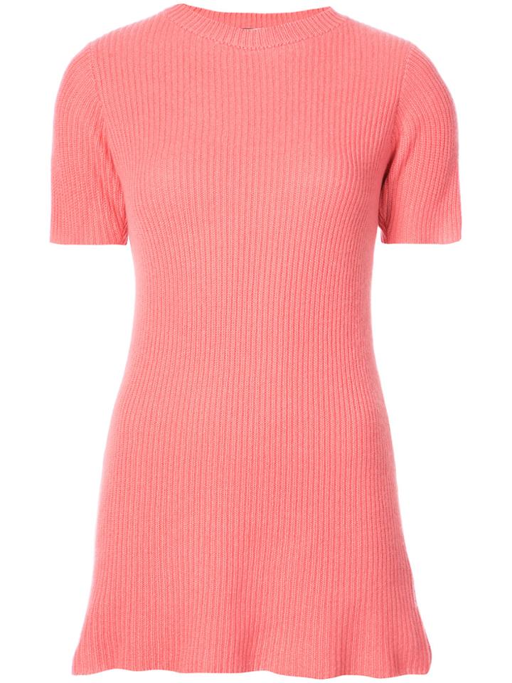 The Elder Statesman Medium Ribbed Skater Dress - Pink & Purple