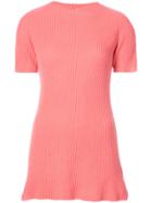 The Elder Statesman Medium Ribbed Skater Dress - Pink & Purple