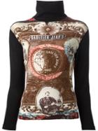 Jean Paul Gaultier Vintage Collage Print Sweater, Women's, Size: 40, Black