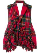 Comme Des Garçons Vintage 2000's Tartan Open Back Top - Red
