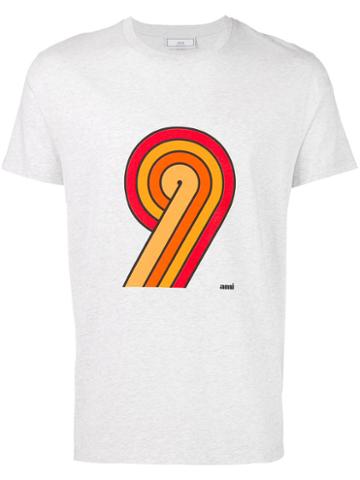 Ami Alexandre Mattiussi - 9 Print T-shirt - Men - Cotton - M, Grey, Cotton