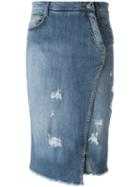 Ermanno Scervino Pencil Denim Skirt, Women's, Size: 38, Blue, Cotton/spandex/elastane
