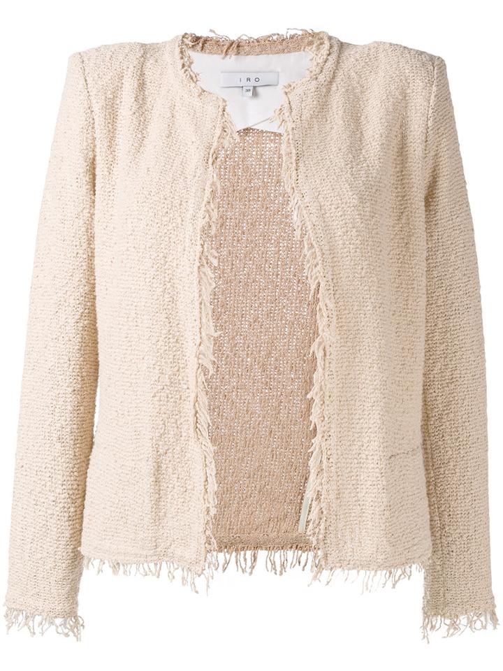 Iro Frayed Tweed Jacket, Women's, Size: 40, Pink/purple, Cotton/polyamide