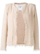 Iro Frayed Tweed Jacket, Women's, Size: 40, Pink/purple, Cotton/polyamide