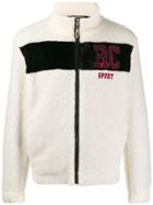 Roberto Cavalli Embroidered Logo Fleece Jacket - White
