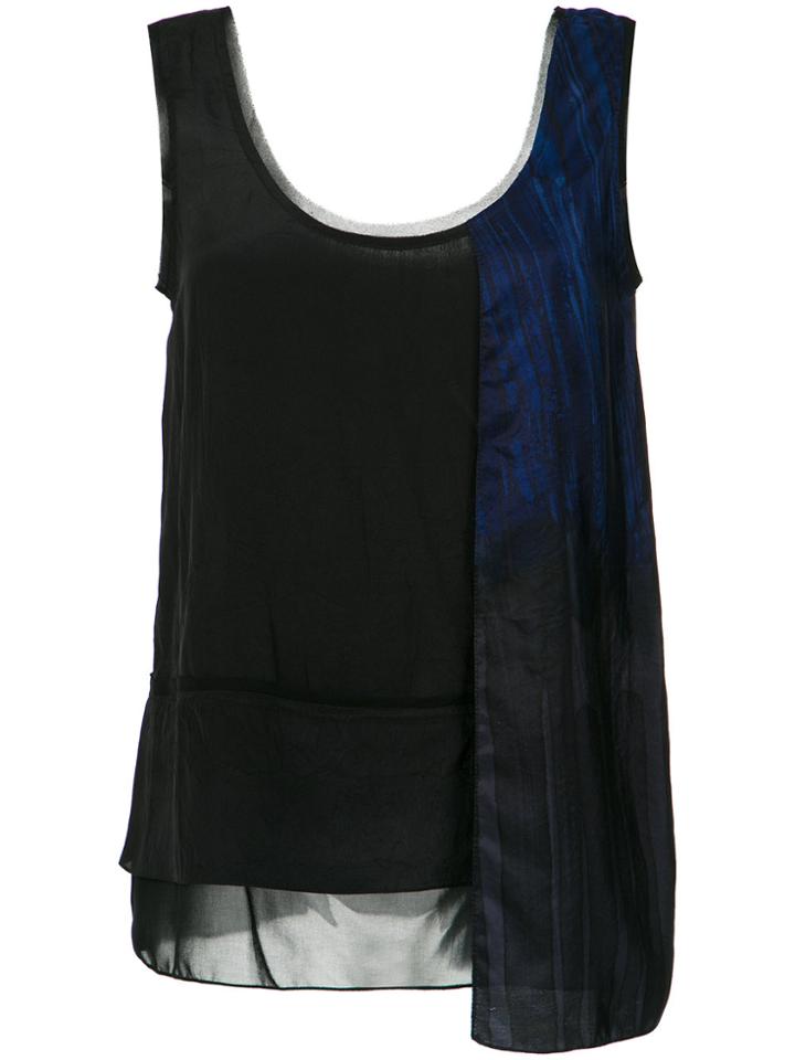 Mara Mac Panelled Tank Top - Black