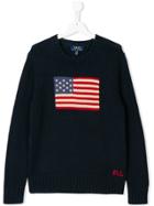 Ralph Lauren Kids Usa Flag Intarsia Jumper - Blue