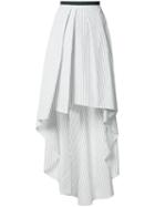 Brunello Cucinelli Striped Asymmetric Skirt, Women's, Size: 40, White, Cotton