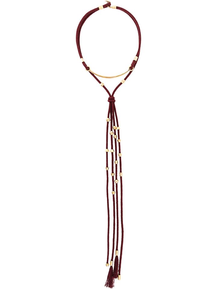 Chloé Draped Tassel Necklace - Red