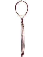 Chloé Draped Tassel Necklace - Red