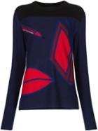 Sonia Rykiel Intarsia Knit Sweater, Women's, Size: Medium, Black, Cashmere