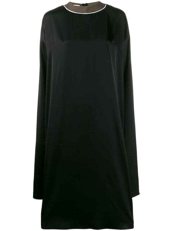Plan C Long Shift Dress - Black