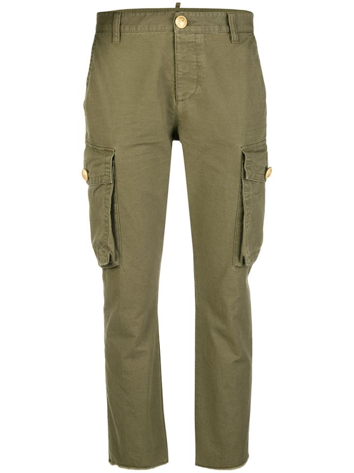 Dsquared2 Slim Fit Cropped Cargo Trousers - Green