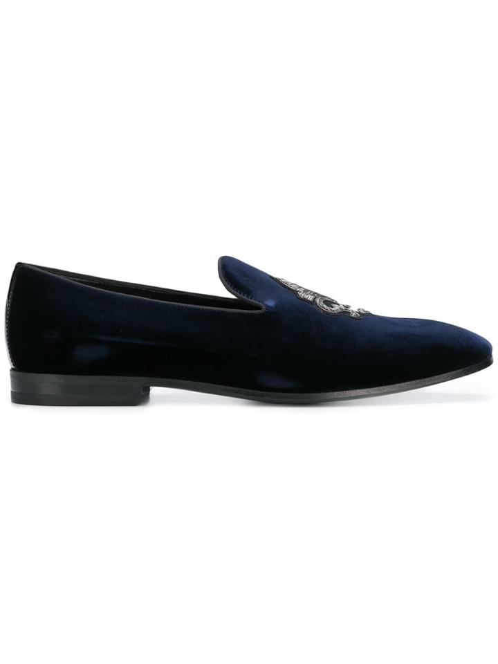 Billionaire Embroidered Slippers - Blue