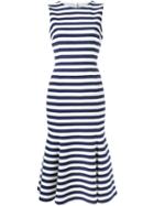 Dolce & Gabbana Striped Dress, Women's, Size: 44, White, Cotton/spandex/elastane/silk