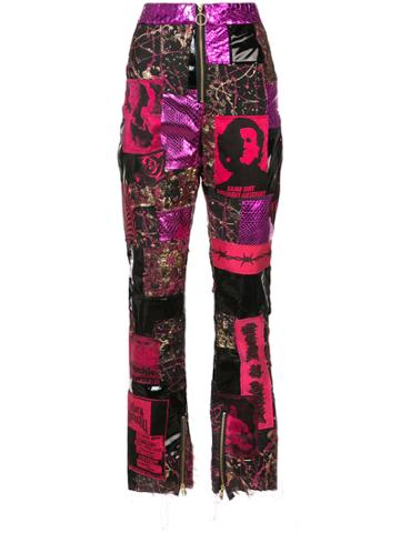 Dilara Findikoglu Patchwork Punk Trousers - Pink & Purple