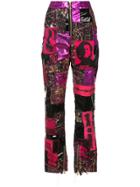 Dilara Findikoglu Patchwork Punk Trousers - Pink & Purple