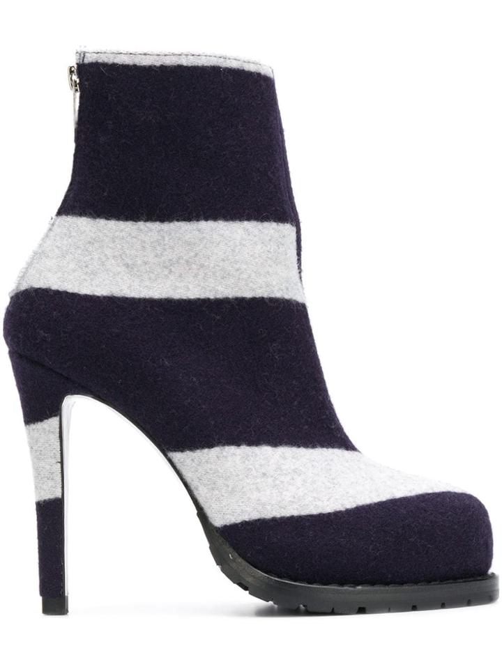 Sacai Striped Ankle Boots - Blue