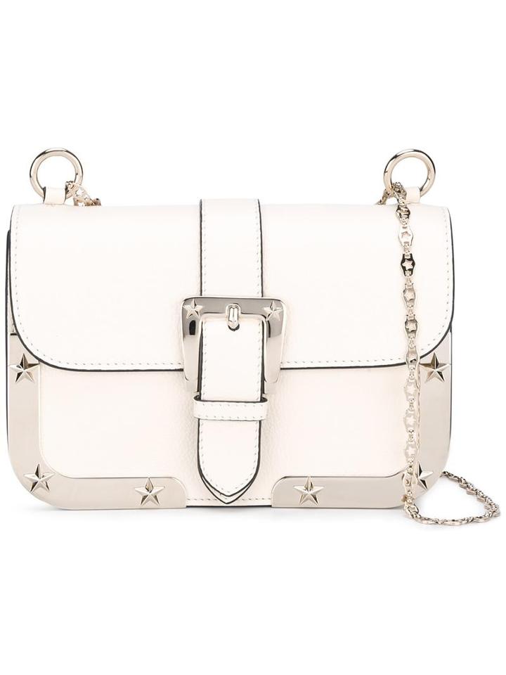 Red Valentino Buckled Shoulder Bag, Women's, White, Calf Leather/metal (other)