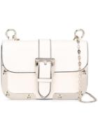 Red Valentino Buckled Shoulder Bag, Women's, White, Calf Leather/metal (other)