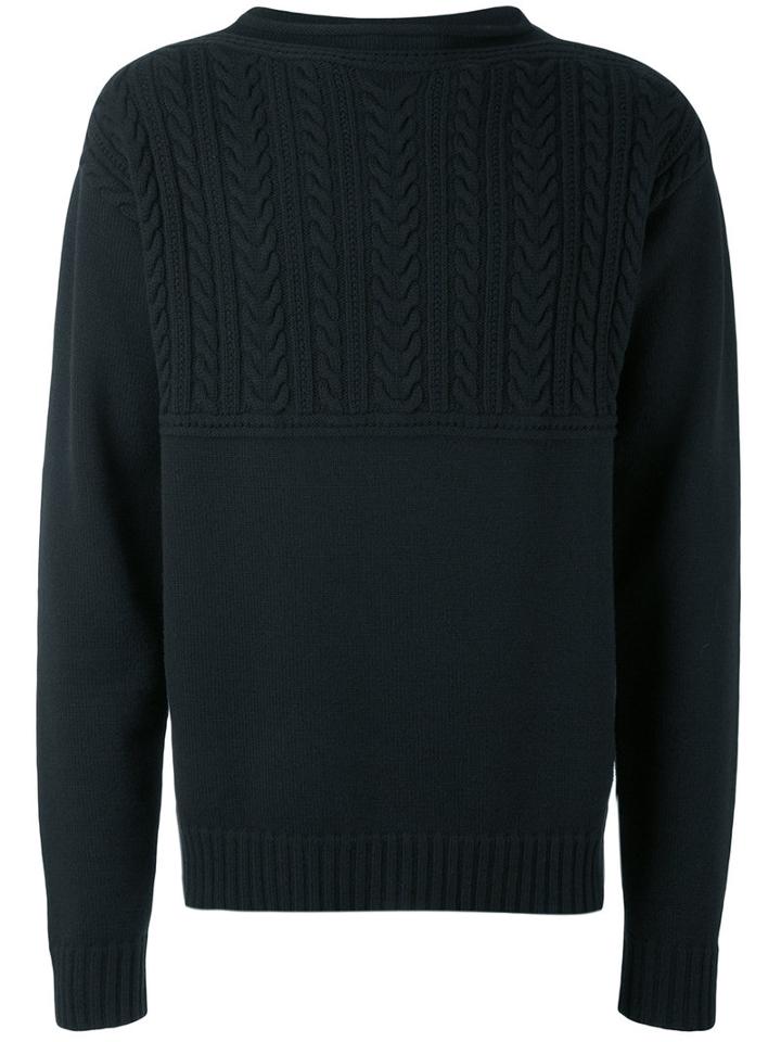Maison Margiela - Embroidered Knitted Sweater - Men - Wool - M, Black, Wool