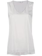 Brunello Cucinelli Flared Vest Top, Women's, Size: Small, Grey, Silk/spandex/elastane