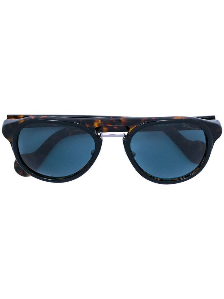 Moncler Tortoiseshell Blue Frame Sunglasses - Brown