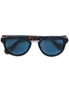 Moncler Tortoiseshell Blue Frame Sunglasses - Brown