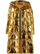 Ienki Ienki Pyramide Metallic Padded Coat - Gold