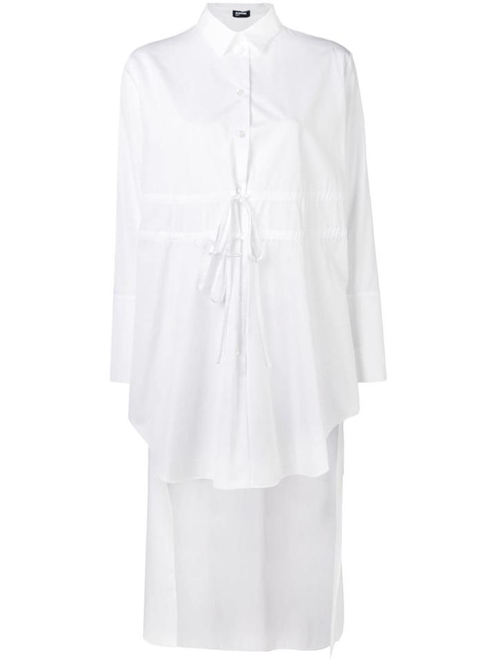 Jil Sander Navy High Low Hem Shirt - White