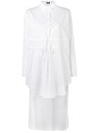 Jil Sander Navy High Low Hem Shirt - White