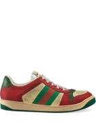 Gucci Screener Leather Sneakers - Red