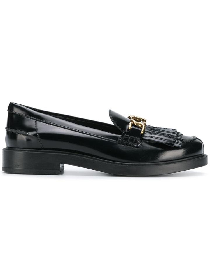 Tod's Classic Fringe Embellished Loafers - Black