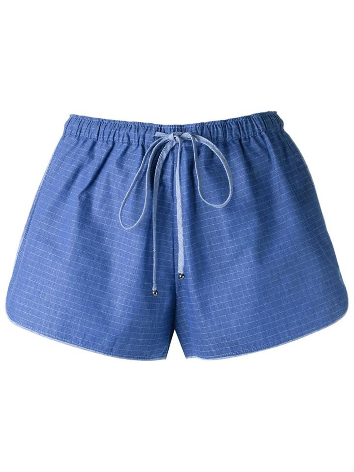 Lilly Sarti Plaid Shorts, Women's, Size: 42, Blue, Cotton