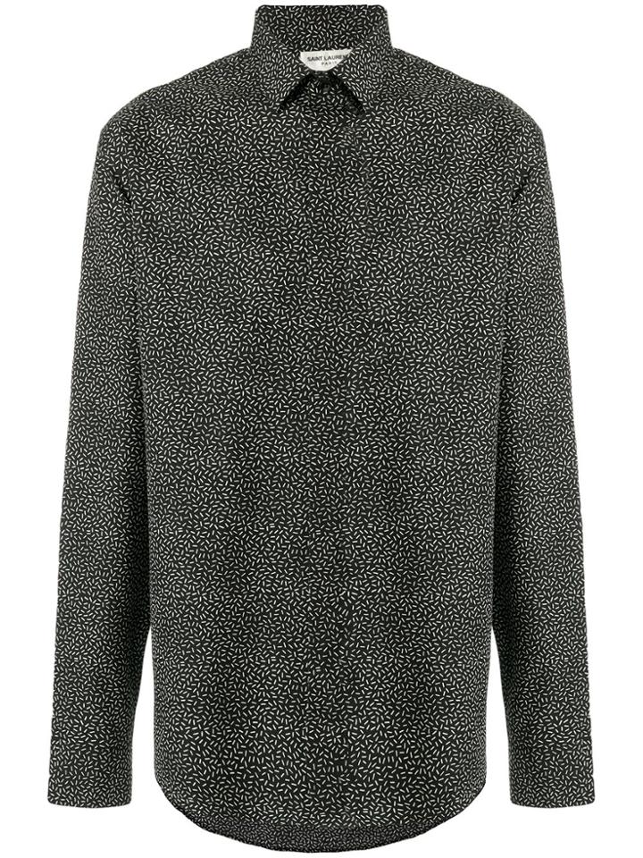 Saint Laurent Patterned Shirt - Black