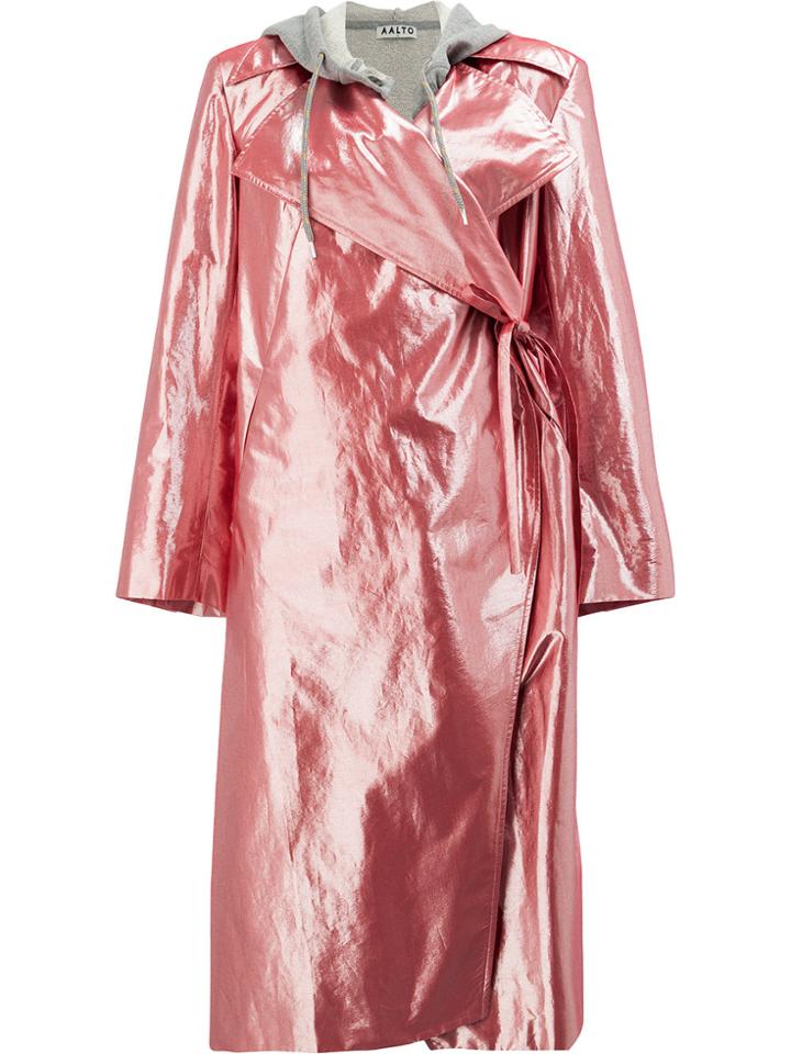 Aalto Metallic Tie Waist Coat - Pink & Purple