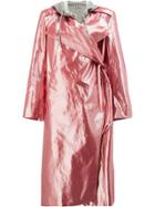 Aalto Metallic Tie Waist Coat - Pink & Purple