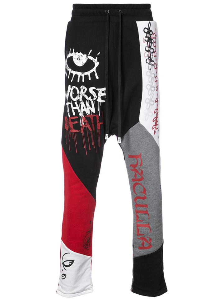 Ssheena Striped Flared Track Pants - Black