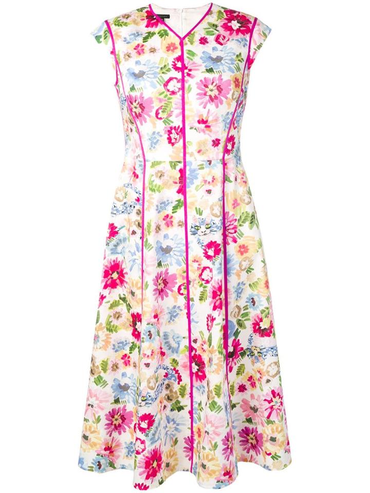 Escada Floral Print Dress - White