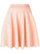 Jonathan Simkhai Scalloped Hem A-line Skirt, Women's, Size: Xs, Pink/purple, Rayon/nylon/spandex/elastane