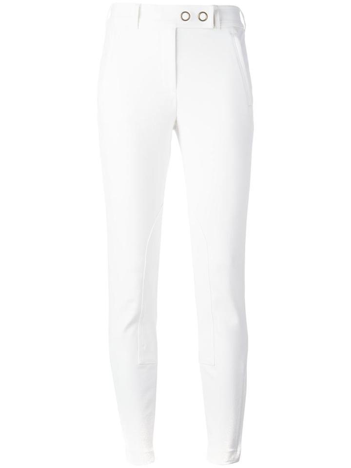 Tory Burch Slim-fit Cropped Trousers, Women's, Size: 2, White, Cotton/spandex/elastane/lyocell