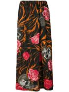 Yohji Yamamoto Skull And Rose Kimono Bottom - Black